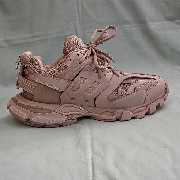 Men's Balenciaga Track Sneaker Dark Tan Leather Mesh Luxury Sneakers Size 8 US - Picture 16 of 16